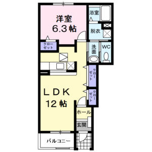 1LDK 間取り図