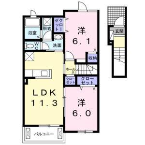 2LDK 間取り図