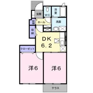 2DK 間取り図