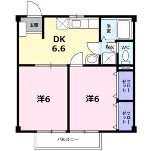 2DK 間取り図