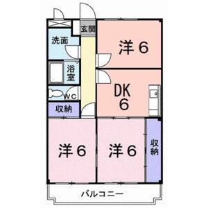 3DK 間取り図