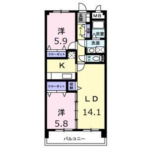 2LDK 間取り図
