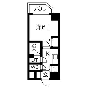 1K 間取り図