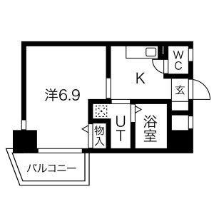 1K 間取り図