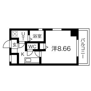 1K 間取り図