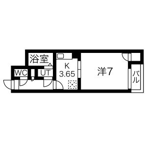 1DK 間取り図