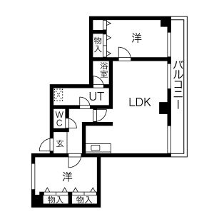 2LDK 間取り図