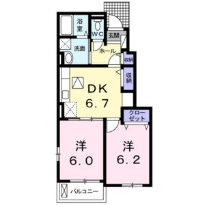 2DK 間取り図
