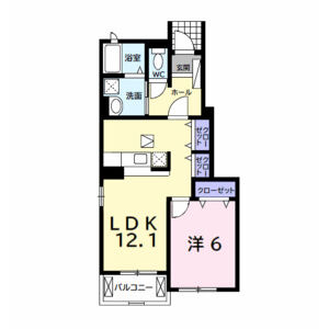 1LDK 間取り図