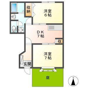 2LDK 間取り図