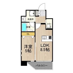 1LDK 間取り図