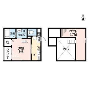 1K 間取り図