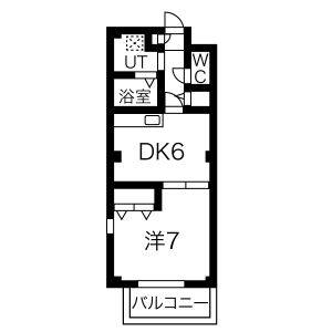 1DK 間取り図