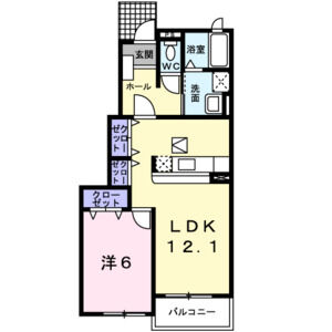 1LDK 間取り図