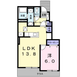 1LDK 間取り図