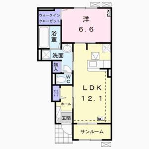 1LDK 間取り図
