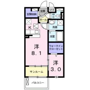 1LDK 間取り図