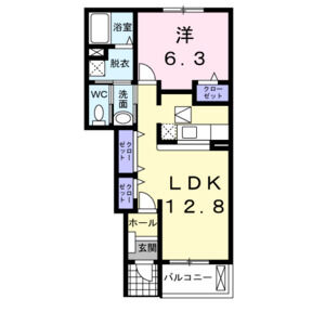 1LDK 間取り図