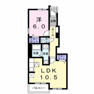 1LDK 間取り図