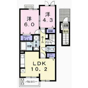 2LDK 間取り図