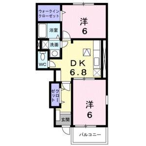 2DK 間取り図