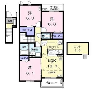 3LDK 間取り図