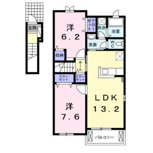 2LDK 間取り図
