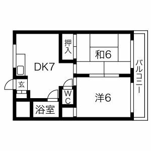 2DK 間取り図