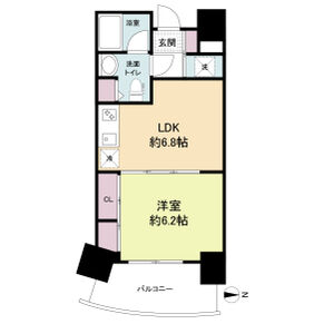 1DK 間取り図
