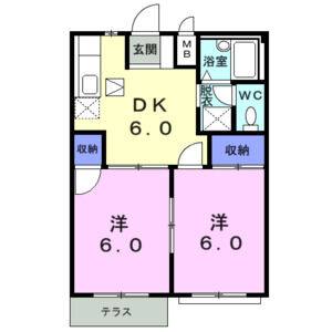 2DK 間取り図