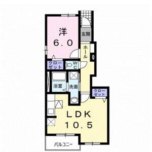1LDK 間取り図