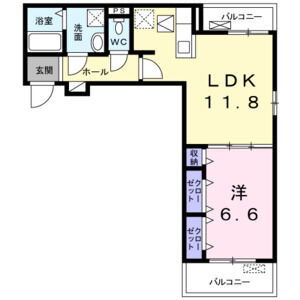 1LDK 間取り図