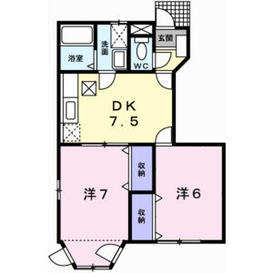 2DK 間取り図