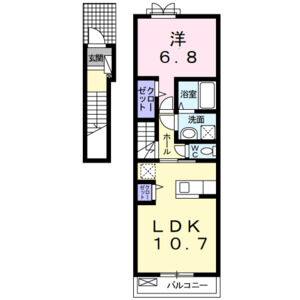 1LDK 間取り図