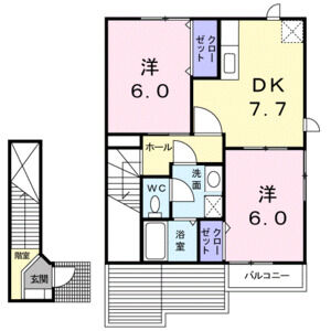 2DK 間取り図