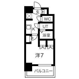 1K 間取り図