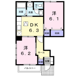 2DK 間取り図