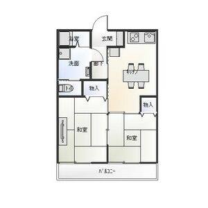 2DK 間取り図