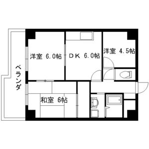 3DK 間取り図