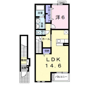 1LDK 間取り図