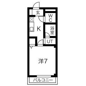 1K 間取り図