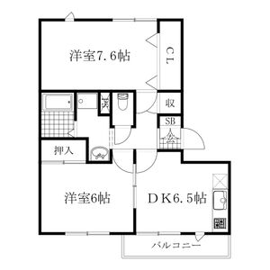 2DK 間取り図