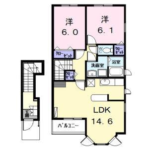 2LDK 間取り図
