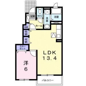 1LDK 間取り図