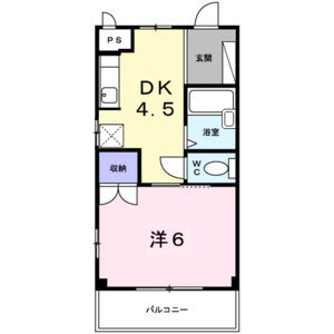 1DK 間取り図