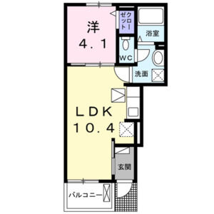 1LDK 間取り図