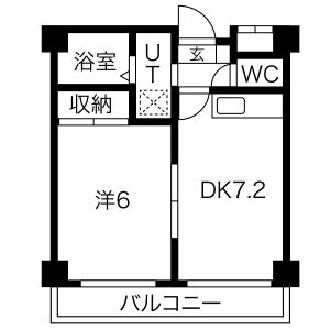 1DK 間取り図