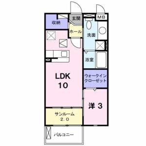 1LDK 間取り図