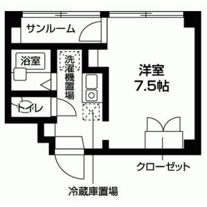 1K 間取り図