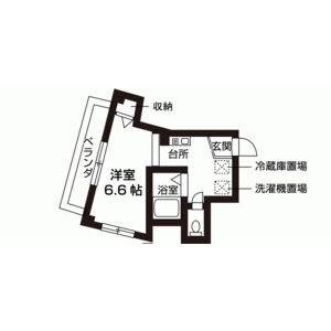 1K 間取り図